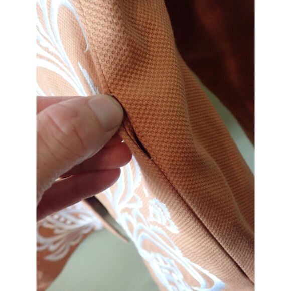 Bob Mackie Southwestern Orange Embroidered Medium Textured Blazer Art - Picture 6 of 10